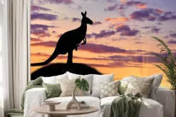 Naklejka: Sylwetka kangur z dzieckiem