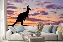 Naklejka: Sylwetka kangur z dzieckiem