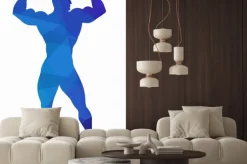 Naklejka: Sylwetka kulturysty, grafiki wektorowej