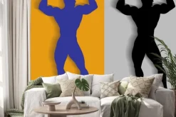 Naklejka: Sylwetka kulturysty, grafiki wektorowej