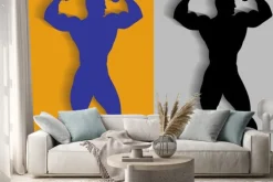 Naklejka: Sylwetka kulturysty, grafiki wektorowej