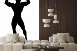 Naklejka: Sylwetka kulturysty, grafiki wektorowej