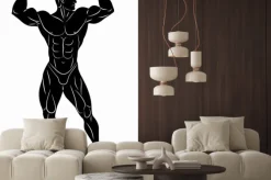 Naklejka: Sylwetka kulturysty, grafiki wektorowej