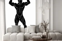 Naklejka: Sylwetka kulturysty, grafiki wektorowej