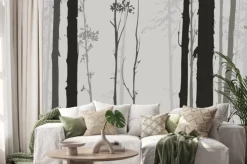 Naklejka: Sylwetka lesie z jelenia 2