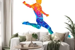 Naklejka: Sylwetka piłkarza w akcji