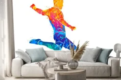 Naklejka: Sylwetka piłkarza w akcji