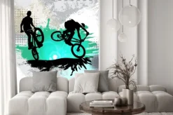 Naklejka: Sylwetka rowerzysty, wektor