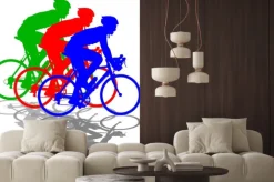 Naklejka: Sylwetka rowerzysty samca. ilustracji wektorowych.