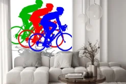 Naklejka: Sylwetka rowerzysty samca. ilustracji wektorowych.