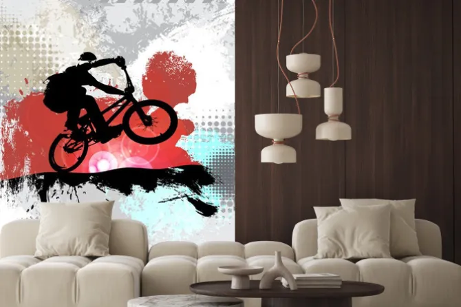 Naklejka: Sylwetka rowerzysty, wektor