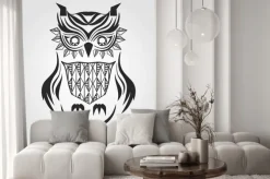 Naklejka: Sylwetka sowa. projekt graficzny. ilustracji wektorowych.