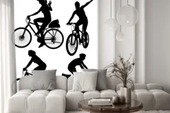 Naklejka: Sylwetki rowerowych