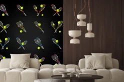 Naklejka: Symbole wektor tenisowe elementów, piłki tenisowe, tenis r