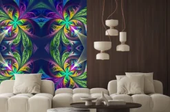 Naklejka: Symetryczna wielokolorowe fraktalna maswerku. kolekcja - mroźny