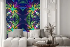 Naklejka: Symetryczna wielokolorowe fraktalna maswerku. kolekcja - mroźny