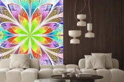 Naklejka: Symetryczny wzór z motywem kwiatu