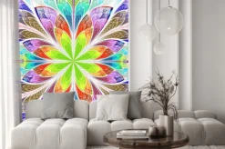 Naklejka: Symetryczny wzór z motywem kwiatu