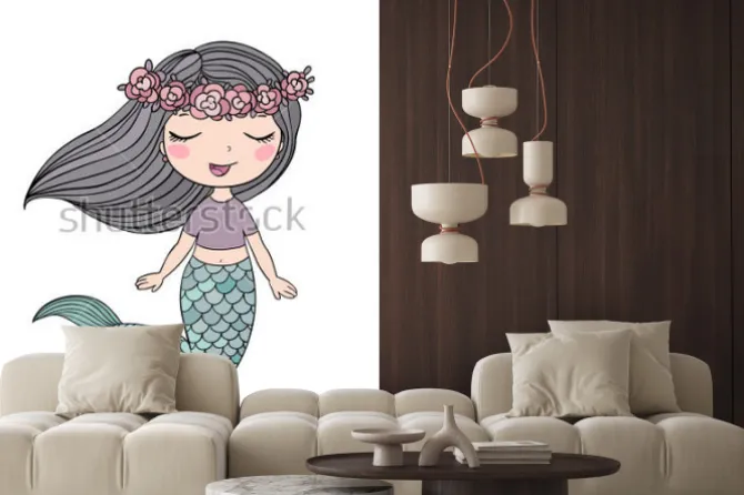 Naklejka: Syrena z wiankiem