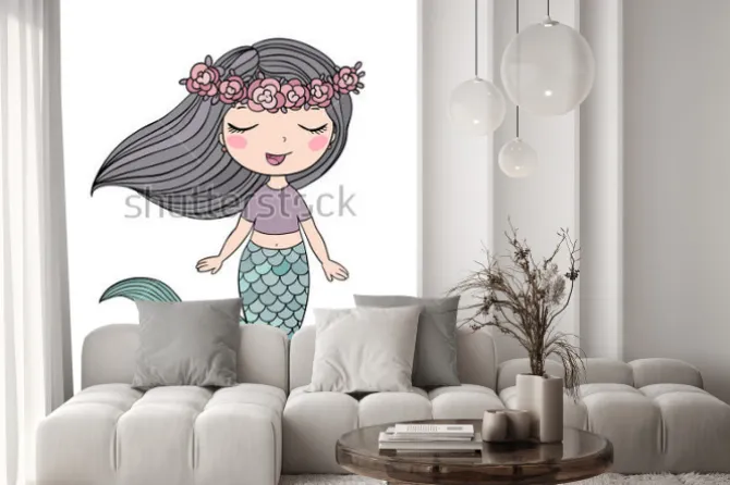 Naklejka: Syrena z wiankiem
