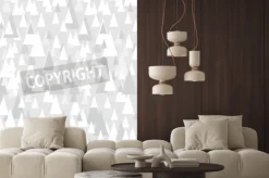 Naklejka: Szary bezszwowych wzór z ozdobnymi trójkątami i przestrzeni kopii