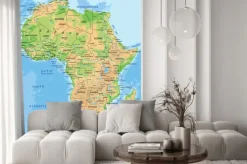 Naklejka: Szczegółowa mapa fizyczna afryki