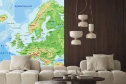Naklejka: Szczegółowa mapa fizyczna europy