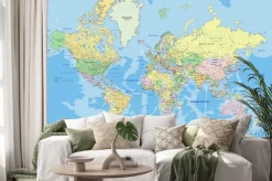 Naklejka: Szczegółowa polityczna mapa świata