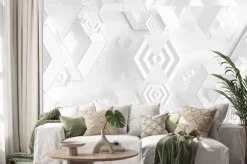 Naklejka: Szczegółowe tło geometryczne. ilustracja 3d, renderowania 3d.