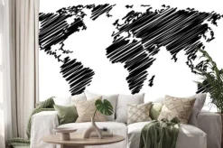 Naklejka: Szkic mapy świata