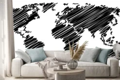 Naklejka: Szkic mapy świata