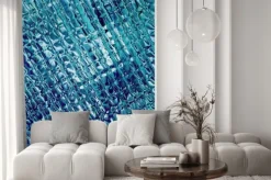 Naklejka: Szklane niebieskie tlo