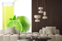 Naklejka: Szklanka soku z limonki wyizolowanych na białym tle