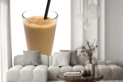 Naklejka: Szkło czekolady smoothie izolowane