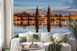 Naklejka: Szprewy i oberbaumbruecke w berlinie o świcie