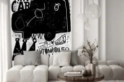 Naklejka: Sztuka nowoczesna w czerni i bieli