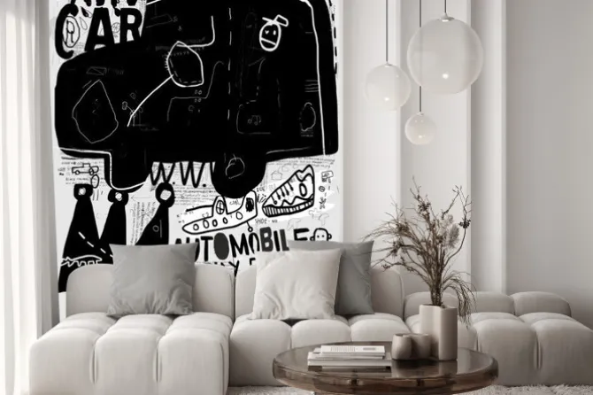 Naklejka: Sztuka nowoczesna w czerni i bieli