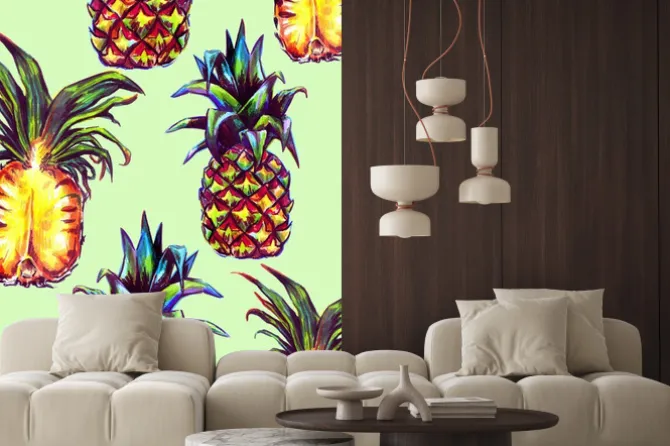 Naklejka: Szwu z roślin tropikalnych i owoców