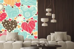 Naklejka: Szwu z serca w stylu retro