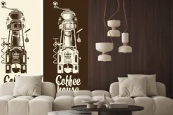 Naklejka: Szyld kawiarni z młynkiem kawowym
