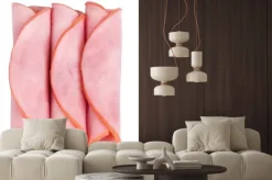 Naklejka: Szynka wędzona samodzielnie na białym tle