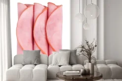 Naklejka: Szynka wędzona samodzielnie na białym tle