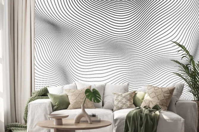 Naklejka: Tablica z dynamicznymi cząstkami. futurystyczny styl technologii.