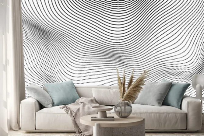 Naklejka: Tablica z dynamicznymi cząstkami. futurystyczny styl technologii.