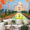 Naklejka: Taj mahal o wschodzie słońca, agra, uttar pradesh, indie.
