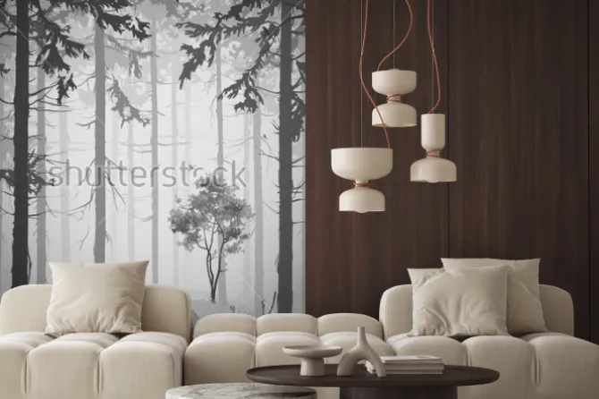 Naklejka: Tajemniczy las w wersji monochromatycznej