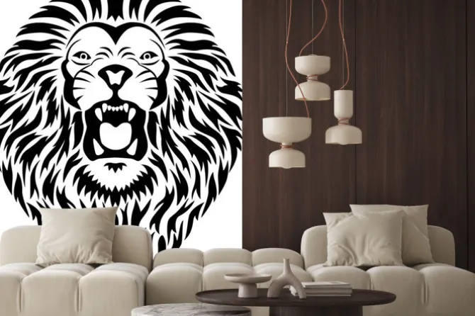 Naklejka: Tatuaż głowa lwa