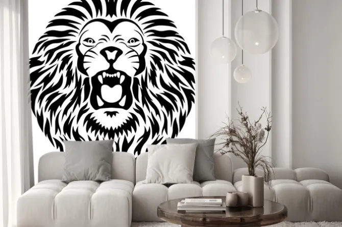 Naklejka: Tatuaż głowa lwa