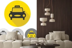 Naklejka: Taxi car flat icons set
