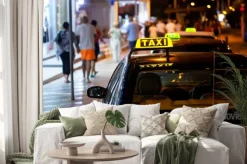 Naklejka: Taxi podpisania w nocy